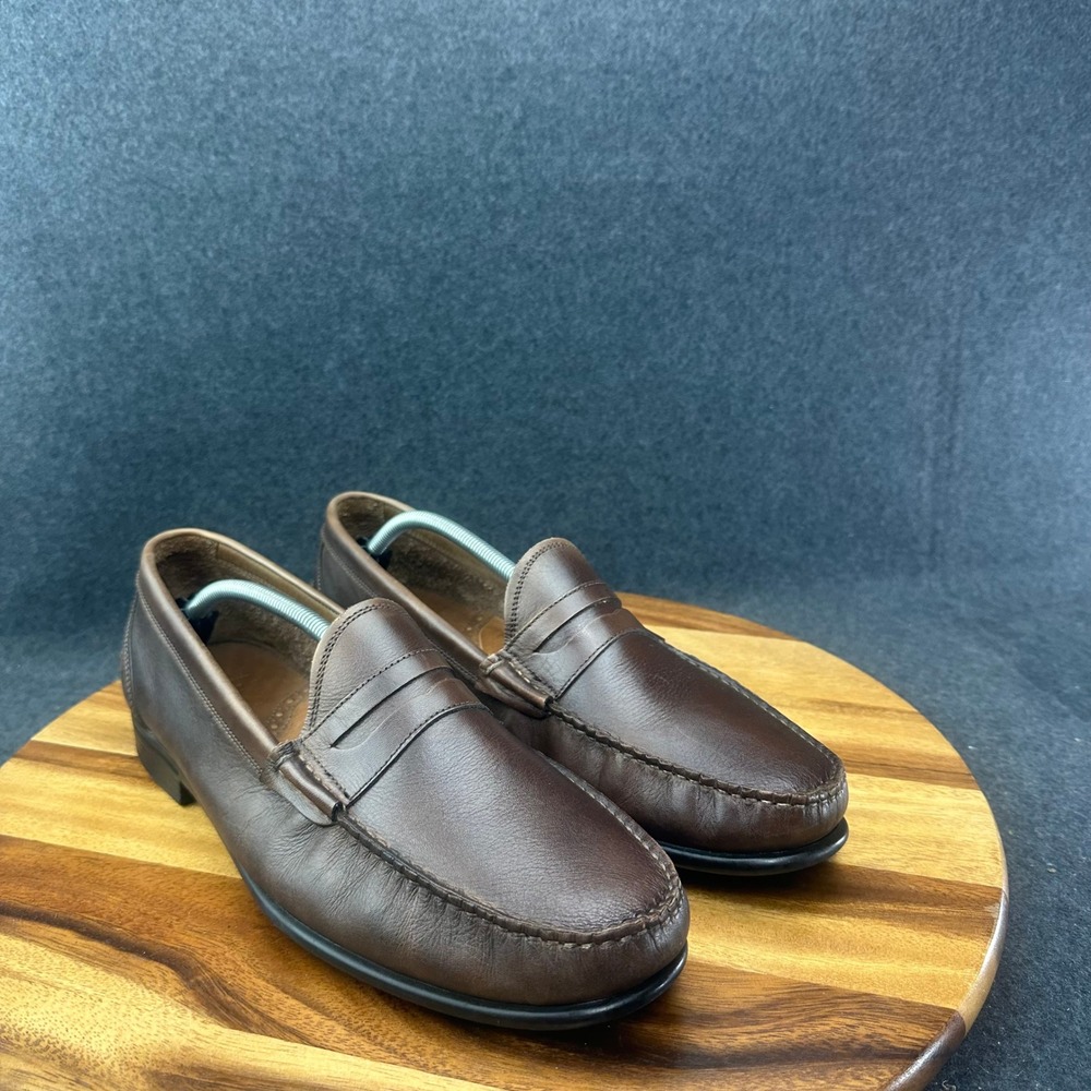 GH Bass & Co Mens Brown Penny Loafers Brown Slip On Size 13 70-73067 - Picture 2 of 12